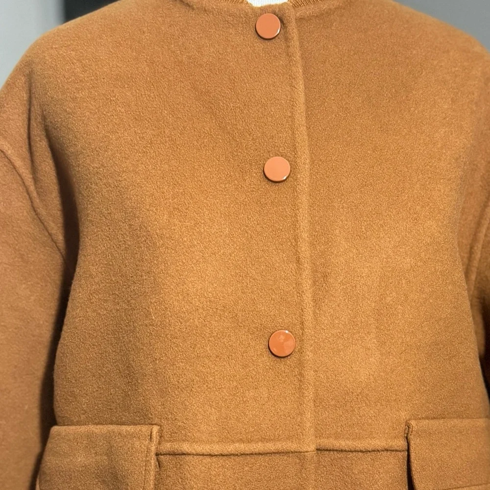 Suzy Coat In Carmel Wool Sezane Jacket – Size 34 - Picture 5 of 6